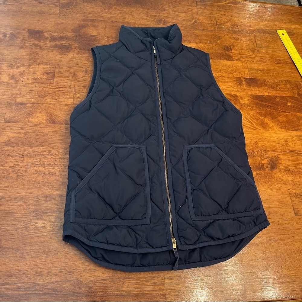 J. Crew Dark Blue Navy Quilted Vest Outerwear Down size XS